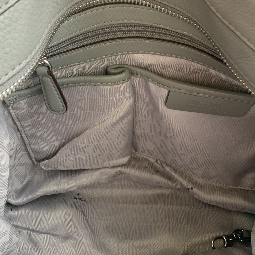Michael Kors Gray Pebbled Leather Shoulder Bag - Picture 9 of 14